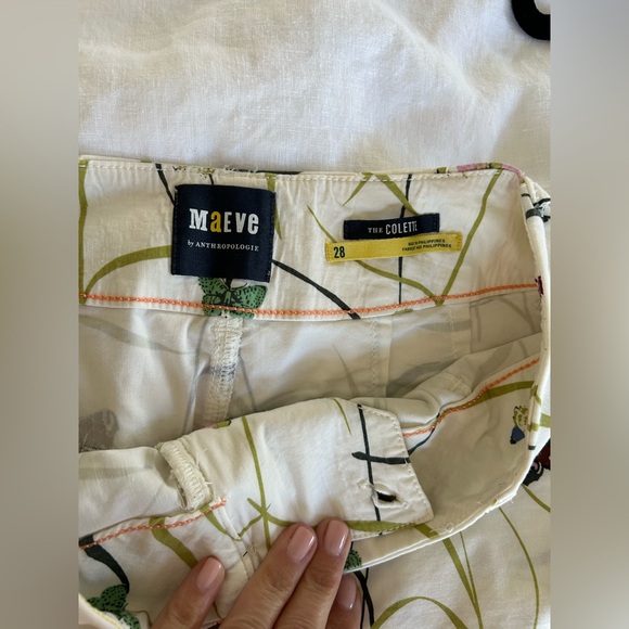 Maeve by Anthroplogie- Collette White with Butterfly print Wide Leg Pants - Picture 2 of 4